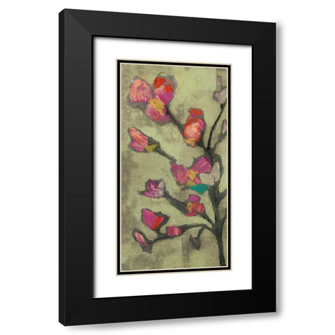 Impasto Flowers I Black Modern Wood Framed Art Print with Double Matting by Goldberger, Jennifer