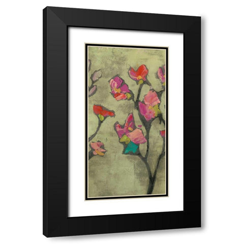 Impasto Flowers II Black Modern Wood Framed Art Print with Double Matting by Goldberger, Jennifer