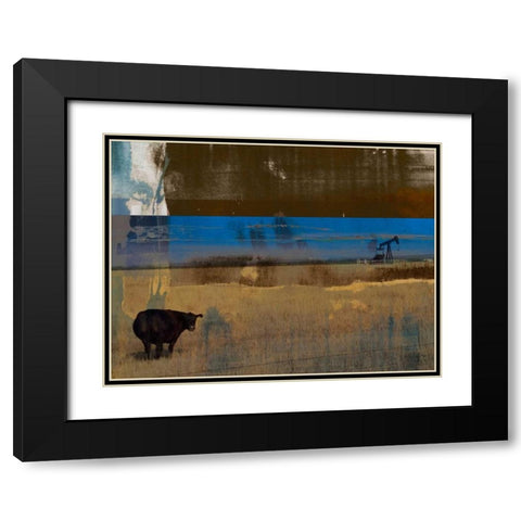 Texas Gold Black Modern Wood Framed Art Print with Double Matting by Jasper, Sisa