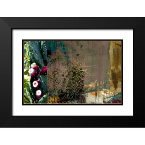 Texas Cactus Collage Black Modern Wood Framed Art Print with Double Matting by Jasper, Sisa