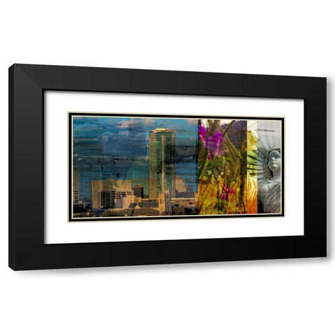 Fort Worth Collage II Black Modern Wood Framed Art Print with Double Matting by Jasper, Sisa