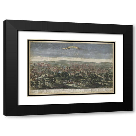 Birds Eye View of Rome Black Modern Wood Framed Art Print with Double Matting by Williamsburg