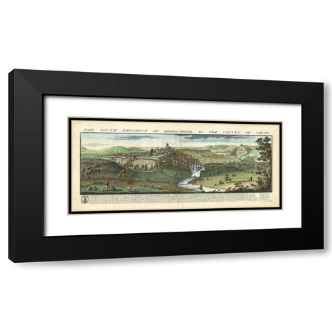 Bucks View - Bridgnorth Black Modern Wood Framed Art Print with Double Matting by Buck, Nathaniel