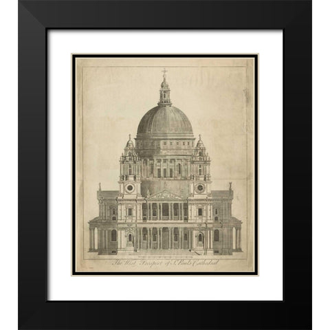 St. Pauls Cathedral Black Modern Wood Framed Art Print with Double Matting by Unknown