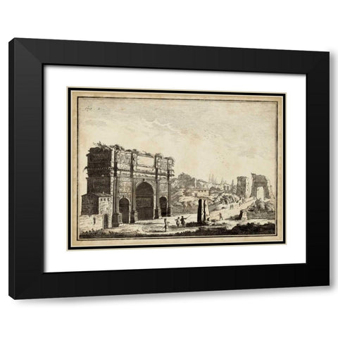 Roman Antiquities II Black Modern Wood Framed Art Print with Double Matting by Unknown
