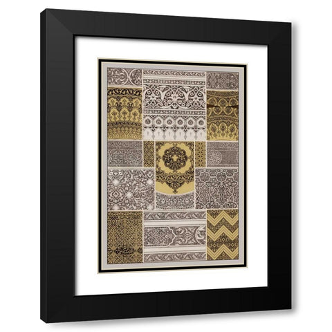 Ornament in Gold and Silver II Black Modern Wood Framed Art Print with Double Matting by Vision Studio