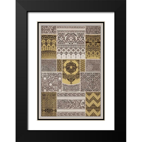 Ornament in Gold and Silver II Black Modern Wood Framed Art Print with Double Matting by Vision Studio