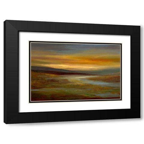 Evening Sky Black Modern Wood Framed Art Print with Double Matting by Finch, Shiela