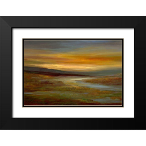 Evening Sky Black Modern Wood Framed Art Print with Double Matting by Finch, Shiela