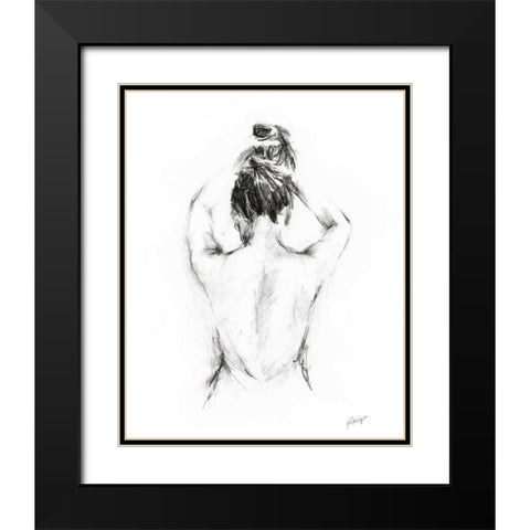 Back Study I Black Modern Wood Framed Art Print with Double Matting by Harper, Ethan