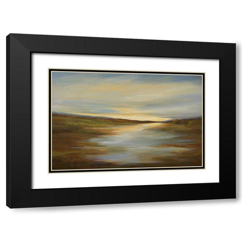 Meadow Sunset Black Modern Wood Framed Art Print with Double Matting by Finch, Sheila