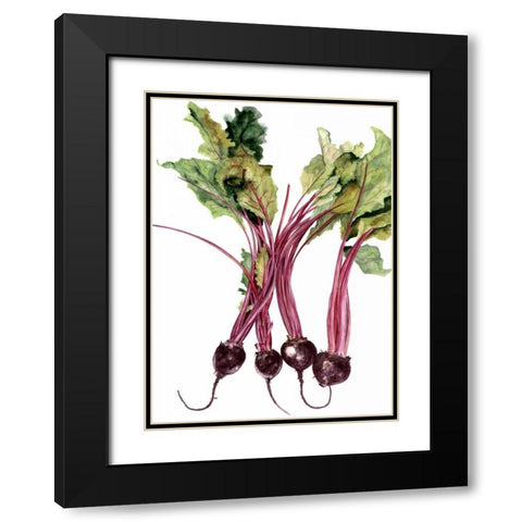 Watercolor Beets Black Modern Wood Framed Art Print with Double Matting by Willett, Michael