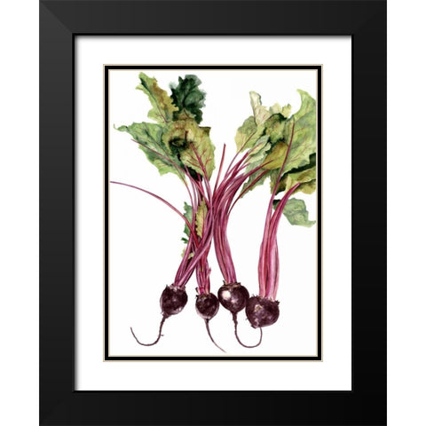 Watercolor Beets Black Modern Wood Framed Art Print with Double Matting by Willett, Michael