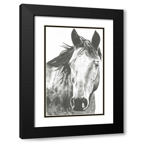 Wildlife Snapshot- Horse I Black Modern Wood Framed Art Print with Double Matting by McCavitt, Naomi
