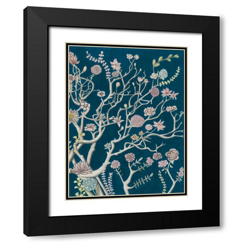 Indigo Night Chinoiserie II Black Modern Wood Framed Art Print with Double Matting by McCavitt, Naomi