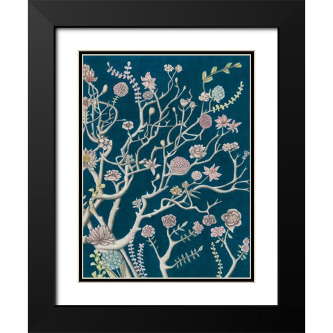 Indigo Night Chinoiserie II Black Modern Wood Framed Art Print with Double Matting by McCavitt, Naomi