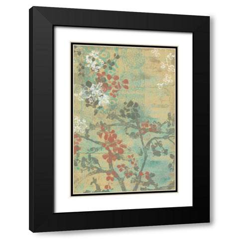 Blossom Panel II Black Modern Wood Framed Art Print with Double Matting by Goldberger, Jennifer