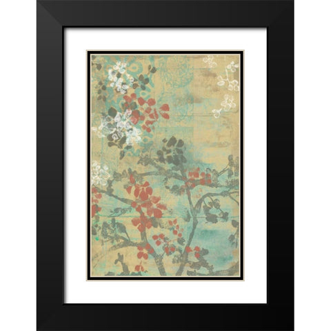 Blossom Panel II Black Modern Wood Framed Art Print with Double Matting by Goldberger, Jennifer