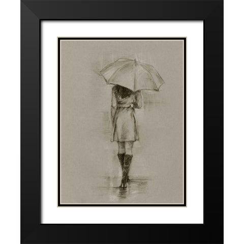 Rainy Day Rendezvous I Black Modern Wood Framed Art Print with Double Matting by Harper, Ethan