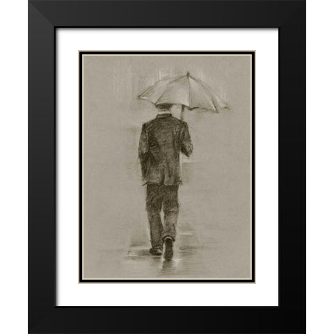Rainy Day Rendezvous II Black Modern Wood Framed Art Print with Double Matting by Harper, Ethan