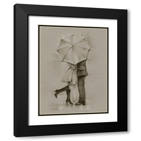 Rainy Day Rendezvous III Black Modern Wood Framed Art Print with Double Matting by Harper, Ethan