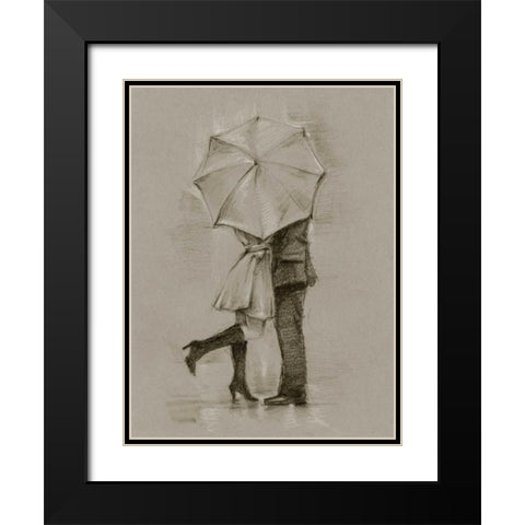 Rainy Day Rendezvous III Black Modern Wood Framed Art Print with Double Matting by Harper, Ethan