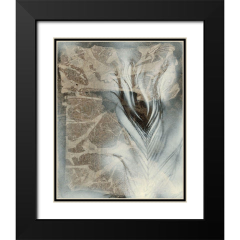 Feather and Stone I Black Modern Wood Framed Art Print with Double Matting by Stramel, Renee W.