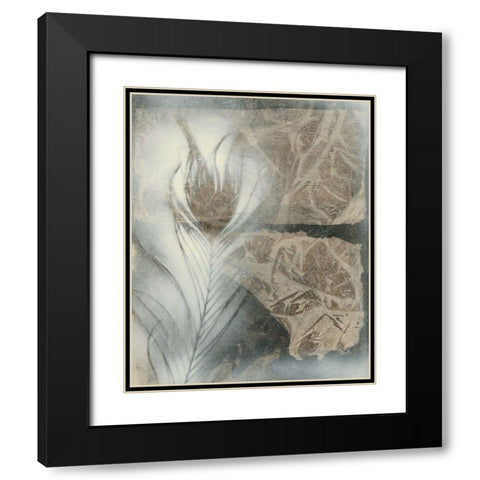 Feather and Stone II Black Modern Wood Framed Art Print with Double Matting by Stramel, Renee W.