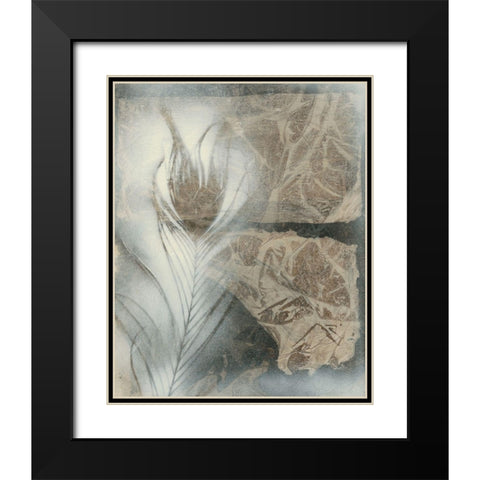 Feather and Stone II Black Modern Wood Framed Art Print with Double Matting by Stramel, Renee W.