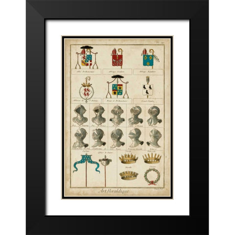 Art Heraldique I Black Modern Wood Framed Art Print with Double Matting by Vintage Collection