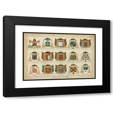 Art Heraldique II Black Modern Wood Framed Art Print with Double Matting by Vintage Collection