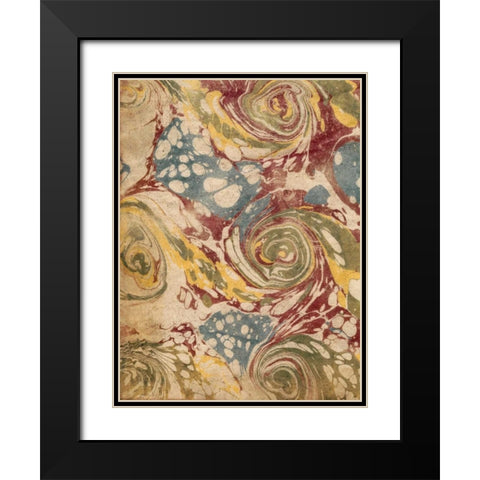 Marbleized I Black Modern Wood Framed Art Print with Double Matting by Vision Studio