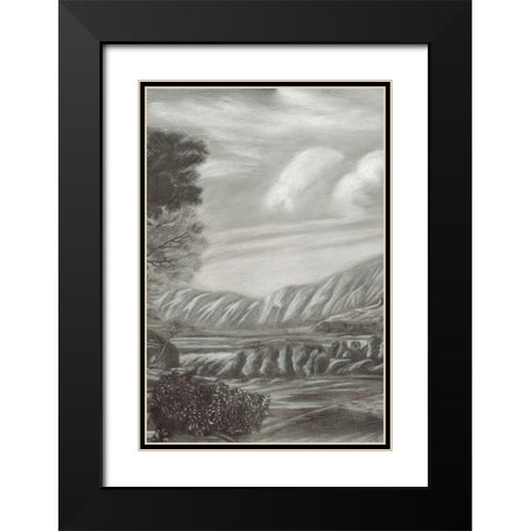 Classical Landscape Triptych II Black Modern Wood Framed Art Print with Double Matting by Naomi McCavitt
