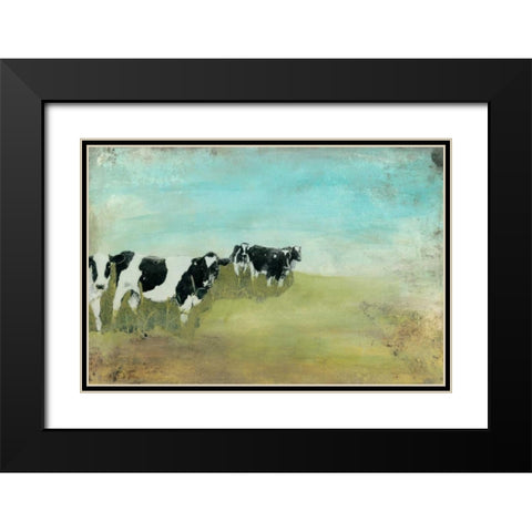 Country Drive Cows II Black Modern Wood Framed Art Print with Double Matting by McCavitt, Naomi
