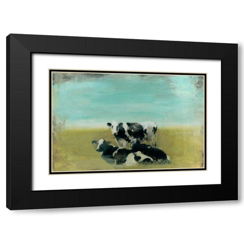 Country Drive Cows III Black Modern Wood Framed Art Print with Double Matting by McCavitt, Naomi