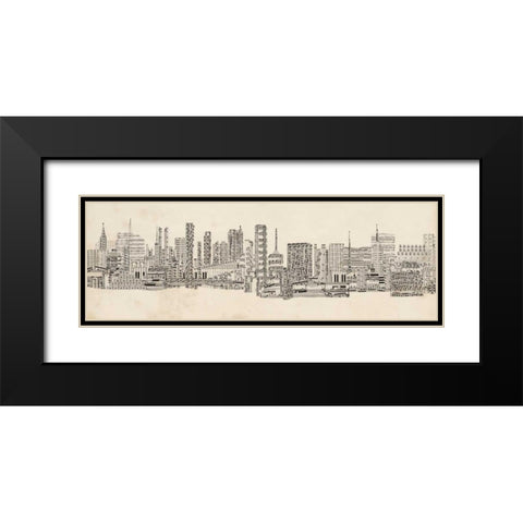 Neutral City Sounds Black Modern Wood Framed Art Print with Double Matting by Chandler, Sharon