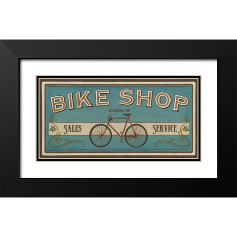 Bike Shop I Black Modern Wood Framed Art Print with Double Matting by Vess, June Erica