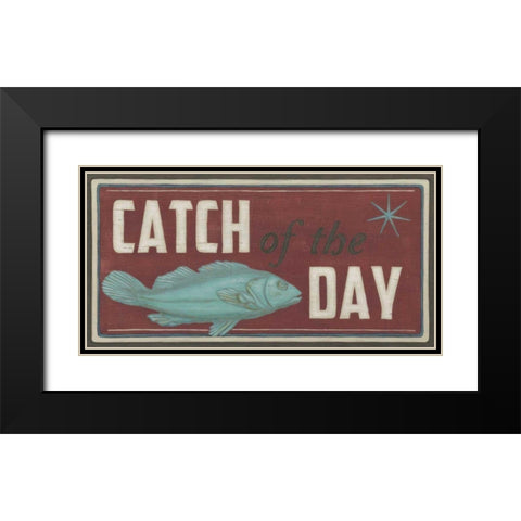 Shoreline Signs IV Black Modern Wood Framed Art Print with Double Matting by Vess, June Erica