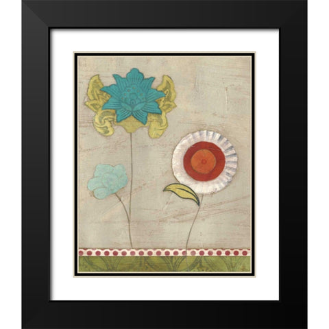 Petal Patterns I Black Modern Wood Framed Art Print with Double Matting by Vess, June Erica