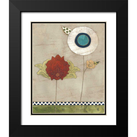 Petal Patterns III Black Modern Wood Framed Art Print with Double Matting by Vess, June Erica