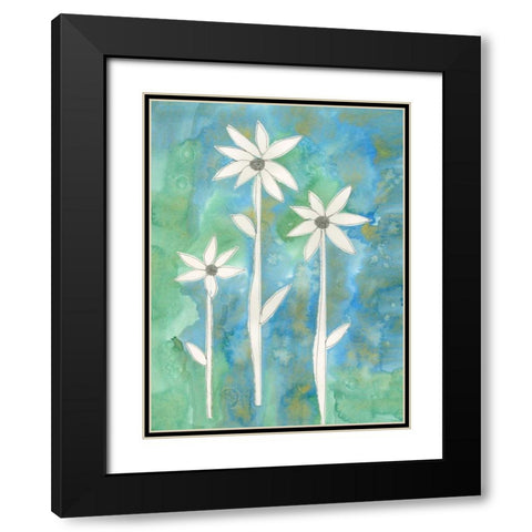 Dainty Daisies I Black Modern Wood Framed Art Print with Double Matting by Ludwig, Alicia