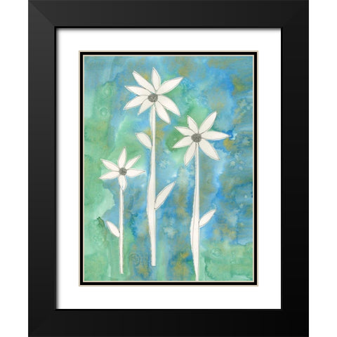 Dainty Daisies I Black Modern Wood Framed Art Print with Double Matting by Ludwig, Alicia
