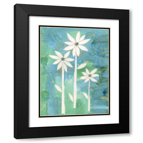 Dainty Daisies II Black Modern Wood Framed Art Print with Double Matting by Ludwig, Alicia