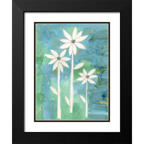 Dainty Daisies II Black Modern Wood Framed Art Print with Double Matting by Ludwig, Alicia