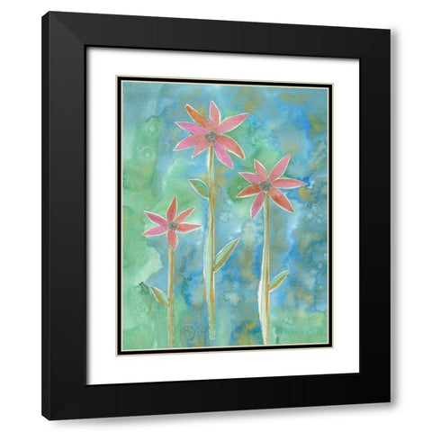 Dainty Daisies III Black Modern Wood Framed Art Print with Double Matting by Ludwig, Alicia