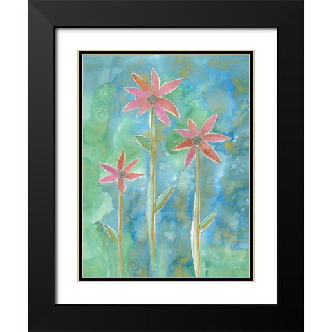 Dainty Daisies III Black Modern Wood Framed Art Print with Double Matting by Ludwig, Alicia