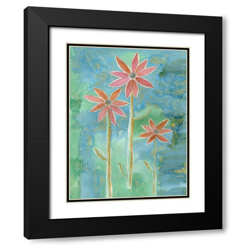 Dainty Daisies IV Black Modern Wood Framed Art Print with Double Matting by Ludwig, Alicia