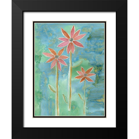 Dainty Daisies IV Black Modern Wood Framed Art Print with Double Matting by Ludwig, Alicia