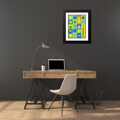 Veggie Blocks I Black Modern Wood Framed Art Print with Double Matting by Zarris, Chariklia