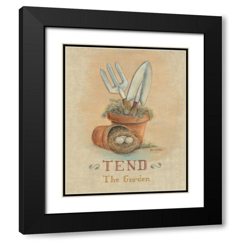 Garden Series in Linen IV Black Modern Wood Framed Art Print with Double Matting by Russell, Wendy